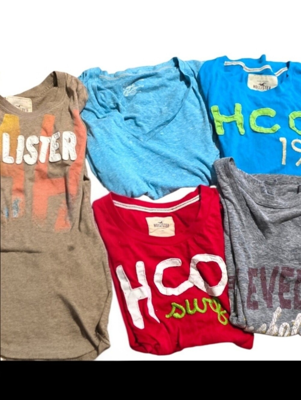 Hollister Assorted Women's Short-Sleeve Graphic Tees - Red, Blue, Gray, Tan
